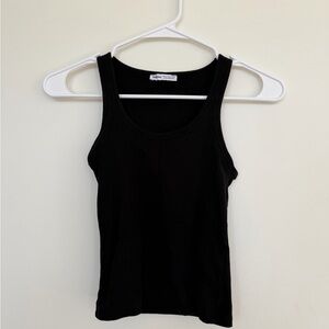 Bershka Black Ribbed Tank Top